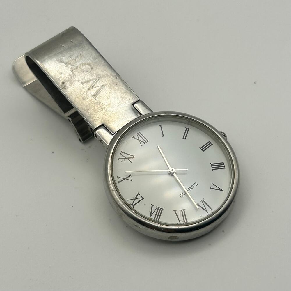 WJF Silver-tone Stainless Steel Clip-on Watch Working New Battery image 3
